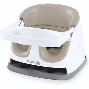 Ingenuity Baby Base 2-in-1 Booster Feeding and Floor Seat with Self-Storing Tray - Slate in Saudi Arabia