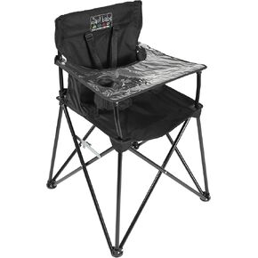 ciao! baby Portable High Chair for Travel, Fold Up High Chair with Tray, Black