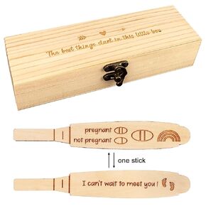 Blinking Stars Pregnancy Test Keepsake Box, Surprise Pregnancy Announcements for Grandparents Dad Aunt and Uncle, Wooden Baby Annouced Box for Grandma Auntie in Saudi Arabia