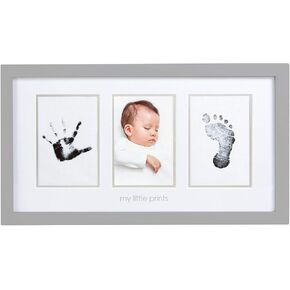Pearhead Baby Hand and Footprint Kit - Inkless No Mess Clean-Touch Ink Pad, Newborn Keepsake Frame, Nursery Decor Essentials, Perfect Shower Gift for Boys and Girls, Beige Mat
