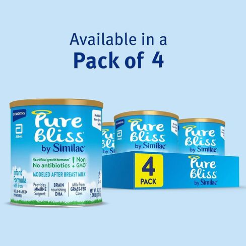 Pure Bliss by Similac Infant Formula, Gentle, Easy to Digest, Non-GMO, Powder, 24.7-oz Can in Saudi Arabia