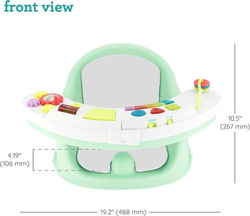 Infantino Music & Lights 3-in-1 Discovery Seat & Booster, Teal | 20 sounds & songs, Converts from infant seat to booster, Fits dining or kitchen chairs, Includes removable snack tray in Saudi Arabia