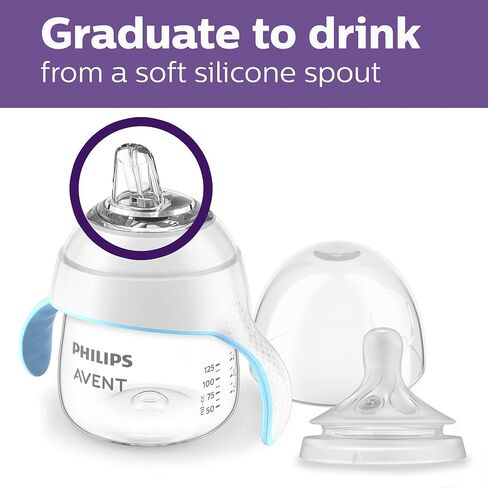 Philips Avent Natural Trainer Cup with Extra Fast Flow Natural Response Nipple (Flow 5) and Soft Spout, 5oz, SCF263/01 in Saudi Arabia