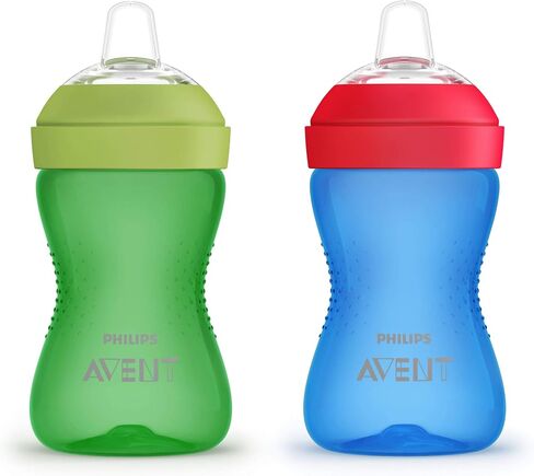 AVENT Philips Spout Sippy Cup with Soft Spout and Leak-Proof Design, Blue/Green, 10oz, 2pk, SCF801/21 in Saudi Arabia