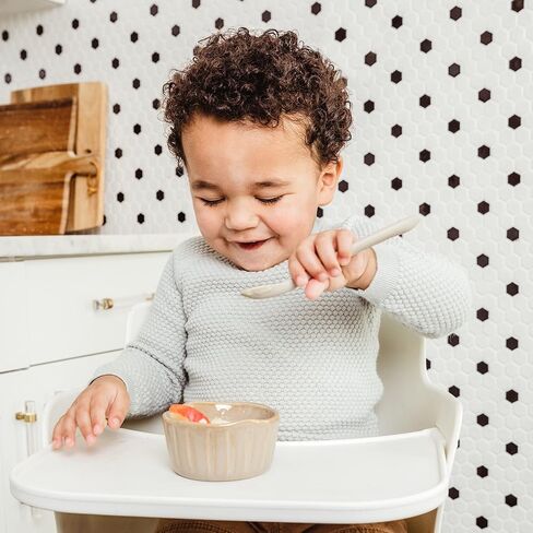 WeeSprout Silicone Baby Spoons - First Stage Infant Feeding Utensils With Soft-Tip, Bendable Kitchenware for Parent & Self-Feeding, Ultra-Durable, Dishwasher Safe, Travel Case, Set of 3 in Saudi Arabia