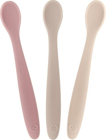 WeeSprout Silicone Baby Spoons - First Stage Infant Feeding Utensils With Soft-Tip, Bendable Kitchenware for Parent & Self-Feeding, Ultra-Durable, Dishwasher Safe, Travel Case, Set of 3 in Saudi Arabia