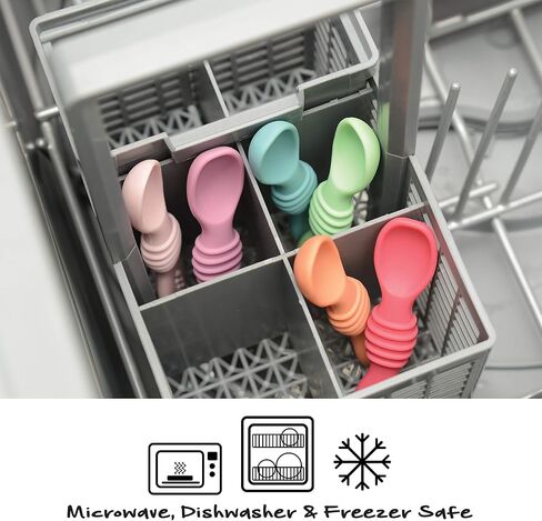 PrimaStella Silicone Chew Spoon Set for Babies and Toddlers | Safety Tested | BPA Free | Microwave, Dishwasher and Freezer Safe in Kuwait