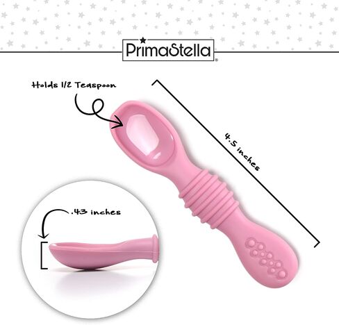 PrimaStella Silicone Chew Spoon Set for Babies and Toddlers | Safety Tested | BPA Free | Microwave, Dishwasher and Freezer Safe in Kuwait