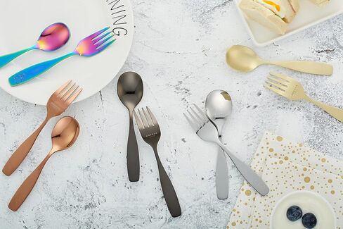ANNOVA Kids Flatware Set - Stainless Steel Silverware Forks, Table Knife, Tablespoons - Child Toddler Utensils Dinosaur Engraved T-Rex, Triceratops, Diplodocus (Staineless Steel, 10 Pieces) in Saudi Arabia