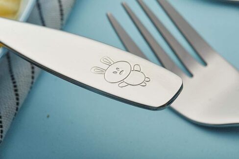 ANNOVA Kids Flatware Set - Stainless Steel Silverware Forks, Table Knife, Tablespoons - Child Toddler Utensils Dinosaur Engraved T-Rex, Triceratops, Diplodocus (Staineless Steel, 10 Pieces) in Saudi Arabia