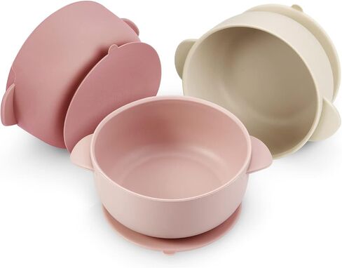 PandaEar 3 Pack Baby Bowls with Suction| Stay Put Silicone Food Bowl for Babies Kids Toddlers Infants| Food Grade Soft Safe BPA-Free Silicone (Multi-Color) in Saudi Arabia