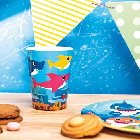 Zak Designs Baby Shark خالية من مادة BPA مصنوعة من مادة الميلامين المتينة ومثالية للأطفال، مجموعة هدايا مكونة من 6 قطع، Shark-6pcs in Kuwait