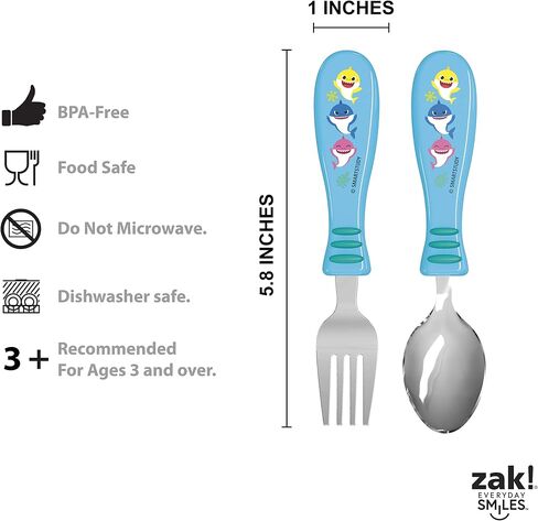Zak Designs Baby Shark خالية من مادة BPA مصنوعة من مادة الميلامين المتينة ومثالية للأطفال، مجموعة هدايا مكونة من 6 قطع، Shark-6pcs in Kuwait