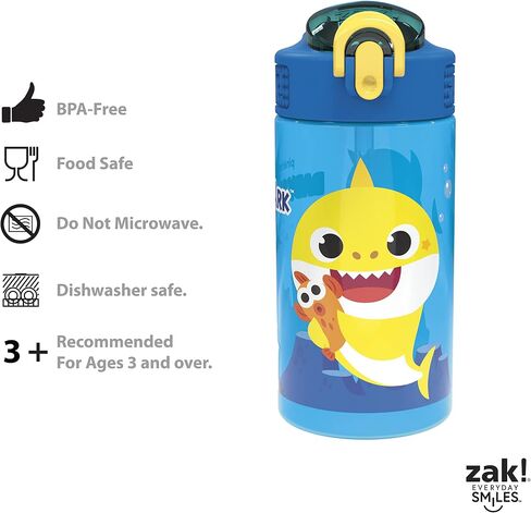 Zak Designs Baby Shark خالية من مادة BPA مصنوعة من مادة الميلامين المتينة ومثالية للأطفال، مجموعة هدايا مكونة من 6 قطع، Shark-6pcs in Kuwait