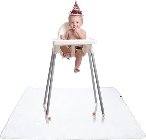 Graco Under High Chair Mat - Clear, Waterproof & Washable Plastic Food/Spill Catcher - 50" Eating, Painting & Art Floor Cover in Saudi Arabia
