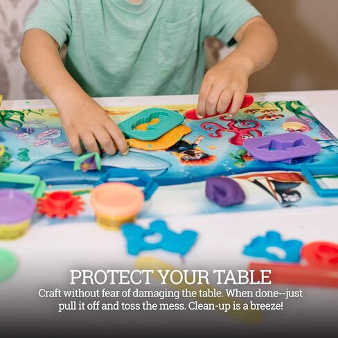 40 Pack Disposable Placemats for Baby, 3 Design Pack Baby Eating Mat, 12" x 18" Sticky Kids Placemat, Toddler Place mat for Restaurants, Plastic Kids Placemats for Dining Table in Saudi Arabia