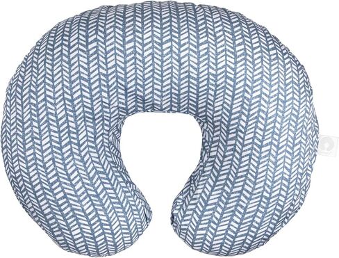 Boppy Original Nursing Support,FKA Boppy Nursing Pillow,Blue Herringbone,Ergonomic Breastfeeding,Bottle Feeding,and Bonding,with Hypoallergenic Fiber Fill,with Removable Cover,Machine Washable in Saudi Arabia