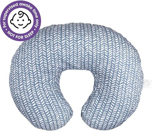 Boppy Original Nursing Support,FKA Boppy Nursing Pillow,Blue Herringbone,Ergonomic Breastfeeding,Bottle Feeding,and Bonding,with Hypoallergenic Fiber Fill,with Removable Cover,Machine Washable in Saudi Arabia