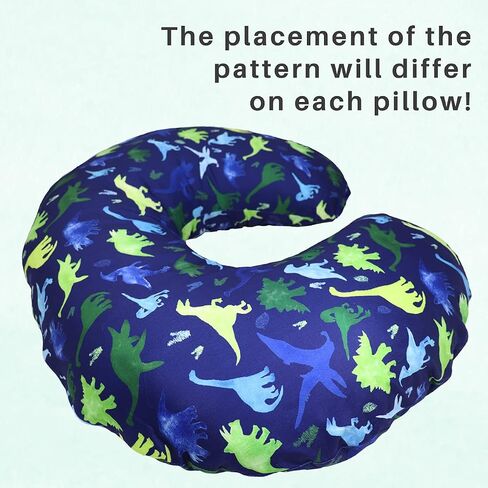 Dinosaur Nursing Pillow Cover, Breastfeeding Pillow Slipcover for Baby Boys & Girls, Nursing Pillow Case for Newborn, Soft Fabric Fits Snug On Infant, Washable & Breathable, Watercolor Dinosaur Blue in Saudi Arabia