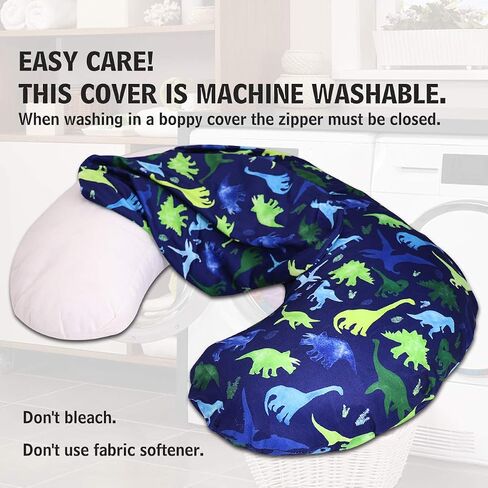 Dinosaur Nursing Pillow Cover, Breastfeeding Pillow Slipcover for Baby Boys & Girls, Nursing Pillow Case for Newborn, Soft Fabric Fits Snug On Infant, Washable & Breathable, Watercolor Dinosaur Blue in Saudi Arabia