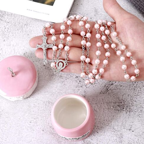 صندوق تذكار My First Rosary Cross for Boy ومجموعة هدايا مسبحة، باللون الأزرق in Kuwait