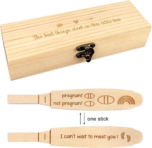 Blinking Stars Pregnancy Test Keepsake Box, Surprise Pregnancy Announcements for Grandparents Dad Aunt and Uncle, Wooden Baby Annouced Box for Grandma Auntie in Saudi Arabia