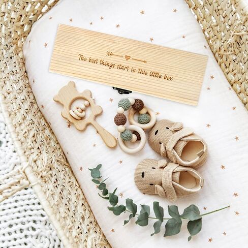 Blinking Stars Pregnancy Test Keepsake Box, Surprise Pregnancy Announcements for Grandparents Dad Aunt and Uncle, Wooden Baby Annouced Box for Grandma Auntie in Saudi Arabia