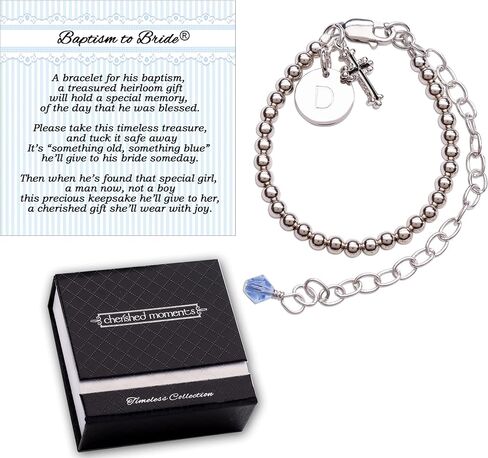 Cherished Moments Baptism to Bride Cross Bracelet Gift for Girls in 925 Sterling Silver and Cultured Pearl in Saudi Arabia