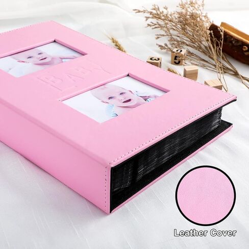 ألبوم صور Ywlake Baby مقاس 4x6 500 صورة للجيب، غطاء جلدي لحديثي الولادة، ألبوم Bebe يحمل 500 صورة أفقية ورأسية باللون الوردي in Kuwait