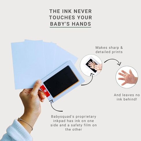 Baby Prints Newborn Handprint and Footprint Picture Frame Keepsake Kit, 13.5 x 7 INCHES (Large Size), Mess-Free Ink Pad Included | Gift for New Parents for Babyshower | Photo Keepsake in Saudi Arabia