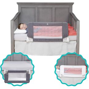 hiccapop Convertible Crib Bed Rail for Toddlers | Crib Rail Guard, Toddler Bed Rail for Crib | Baby Bed Rail Guard with Reinforced Anchor Safety