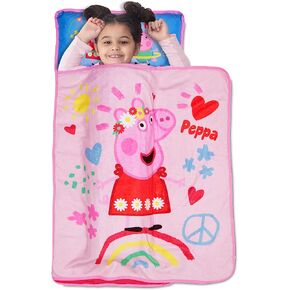 سجادة قيلولة الأطفال الصغار من Peppa Pig I'm Just So Happy - تتضمن وسادة وبطانية صوفية - رائعة للفتيات أو الأولاد أثناء القيلولة أثناء الرعاية النهارية أو مرحلة ما قبل المدرسة - تناسب الأطفال الصغار in Kuwait