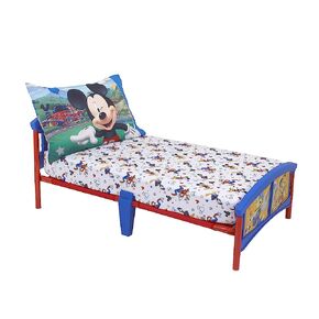 Disney Mickey Mouse Having Fun Super Soft 2 Piece Toddler Sheet Set, White/Grey/Blue/Red(Pack of 1) in Saudi Arabia