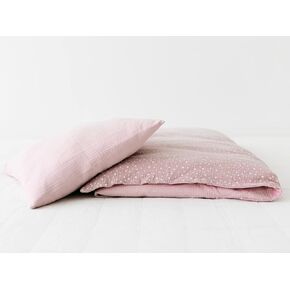 Baby Crib Duvet Cover Soft Muslin Double Gauze Bedding Boy Girl Nursery Kids Sheet Bedsheets by TISU (Beige Dot)