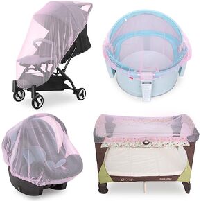 Baby Mosquito Net for Stroller, Reusable Bug Net for Stroller, Playards, Pack N Plays and Portable Mini Crib, Portable & Durable Baby Insect Netting, White in Kuwait