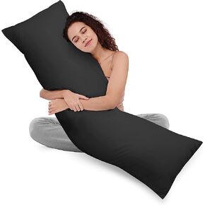 وسادة يوتوبيا لكامل الجسم للبالغين (أبيض، 20 × 54 بوصة)، وسادة طويلة للنوم، حشوة وسادة كبيرة للنوم الجانبي in Saudi Arabia