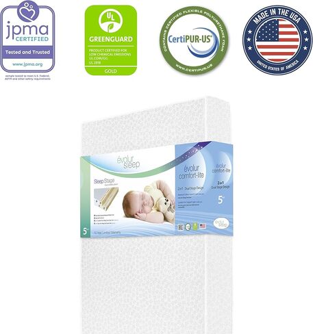 Evolur Sleep Dual Stage Comfort-Lite 5" Foam Mattress, Greenguard Gold Certified, Silver Star in Saudi Arabia