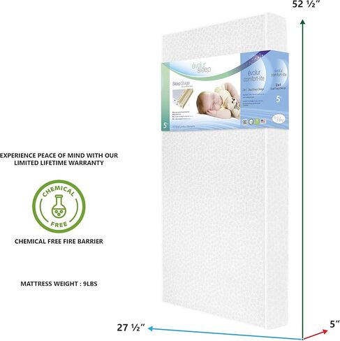 Evolur Sleep Dual Stage Comfort-Lite 5" Foam Mattress, Greenguard Gold Certified, Silver Star in Saudi Arabia