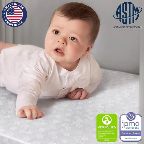 Snooze Crib & Toddler Mattress, Extra Firm Thermo-Bonded Core, Greenguard Gold Certified in Saudi Arabia