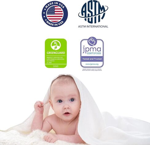 Snooze Crib & Toddler Mattress, Extra Firm Thermo-Bonded Core, Greenguard Gold Certified in Saudi Arabia