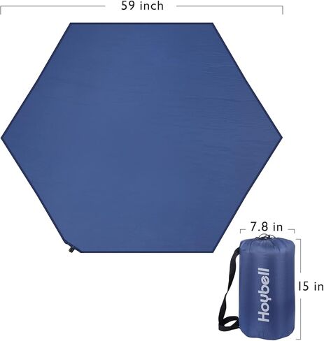 حصيرة Hoybell Hexagon Playpen، متوافقة مع POP 'N GO Baby Playpen، وسادة مرتبة ذاتية النفخ مقاس 59 بوصة، سجادة لعب للأطفال، سجادة ساحة لعب محمولة ومريحة مع حقيبة حمل - قوس قزح in Kuwait