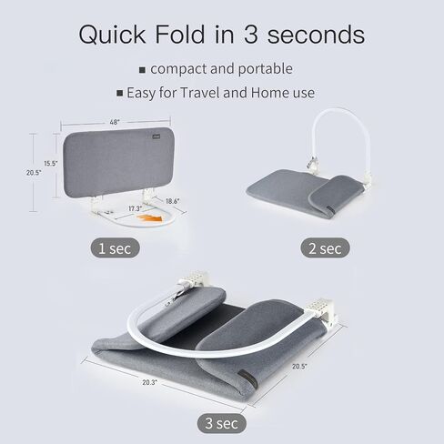 Toddler Bed Rails Guard Foldable Crib Rail Guard,Baby Bed Rail for Toddlers/Elderly with Reinforced Anchor Safety for Cribs, Twin, Double, Full Size Queen & King Bed - Grey (32 Inch) in Saudi Arabia