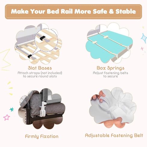 BABY JOY Bed Rails for Toddlers, 71'' Extra Long, Swing Down Bed Guard w/Safety Strap, Folding Baby Bedrail for Kids Twin, Double, Full Size Queen & King Mattress (71-Inch, Gray) in Saudi Arabia