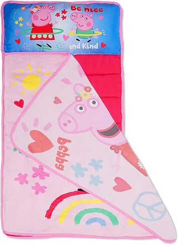 سجادة قيلولة الأطفال الصغار من Peppa Pig I'm Just So Happy - تتضمن وسادة وبطانية صوفية - رائعة للفتيات أو الأولاد أثناء القيلولة أثناء الرعاية النهارية أو مرحلة ما قبل المدرسة - تناسب الأطفال الصغار in Kuwait