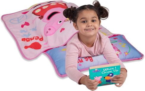 سجادة قيلولة الأطفال الصغار من Peppa Pig I'm Just So Happy - تتضمن وسادة وبطانية صوفية - رائعة للفتيات أو الأولاد أثناء القيلولة أثناء الرعاية النهارية أو مرحلة ما قبل المدرسة - تناسب الأطفال الصغار in Kuwait