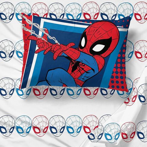 طقم سرير للأطفال الصغار مكون من 4 قطع من Jay Franco Marvel Super Hero Adventures Go Spidey - طقم سرير من الألياف الدقيقة فائقة النعومة يتضمن لحافًا للأطفال الصغار ومجموعة ملاءات - يتميز الفراش بشخصية سبايدرمان in Kuwait