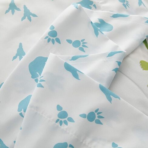 UOZZI BEDDING 4 Pieces Toddler Bedding Set Dinosaur white includes Comforter, Flat Sheet, Fitted Sheet and Pillowcase in Kuwait