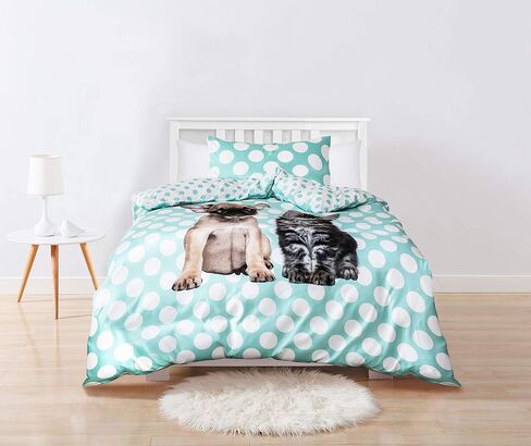 Tadpoles Toddler FURever Duvet Cover Set, Turquoise (TDDCS003) in Kuwait