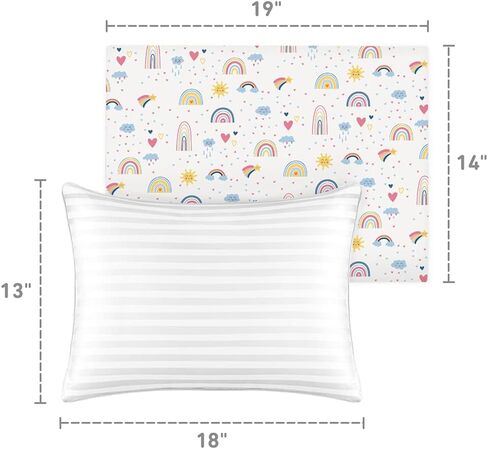 Babebay Toddler Pillow,13x18 Toddler Pillows for Sleeping, Machine Washable Kids Pillow with Soft Cotton Pillowcase, 1 Pack in Kuwait