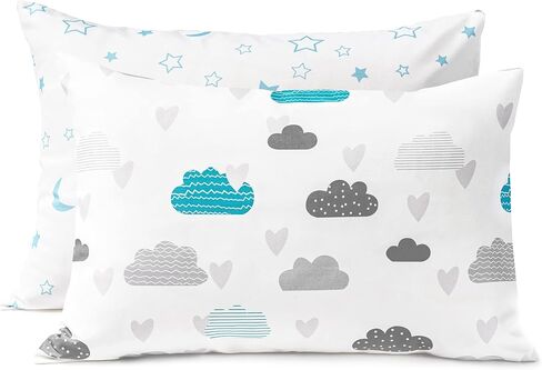 TILLYOU Toddler Pillowcases 13 x 18 Travel Pillow Case 2 Pack, Kids Pillowcases Machine Washable with Envelope Closure, Brilliant Little Flowers in Saudi Arabia